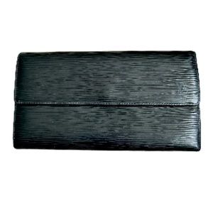 Authentic LV Black Epi Sarah Long Wallet
